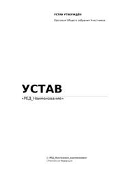 Устав общества с ограниченной ответственностью (ООО)