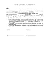 Акт приема-передачи программного обеспечения по лицензионному договору на английском