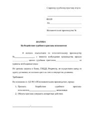 Жалоба на бездействие судебного пристава-исполнителя